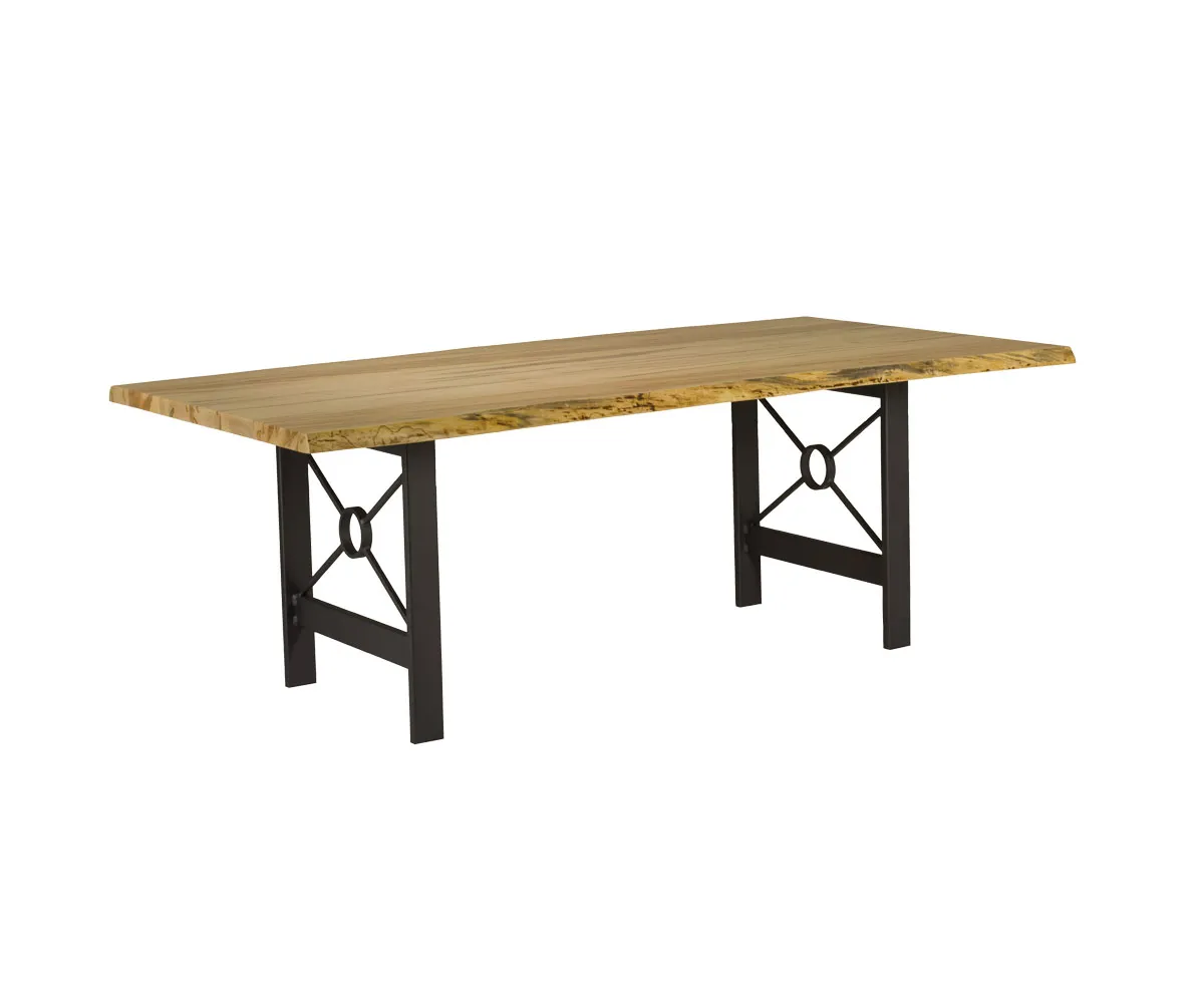 Live Edge Dining Table with Target Base